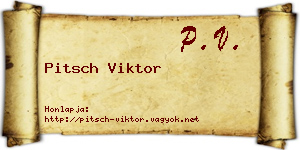 Pitsch Viktor névjegykártya
